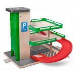 Garaj din lemn cu lift pe 3 nivele Set parcare cu masinute si Heliport